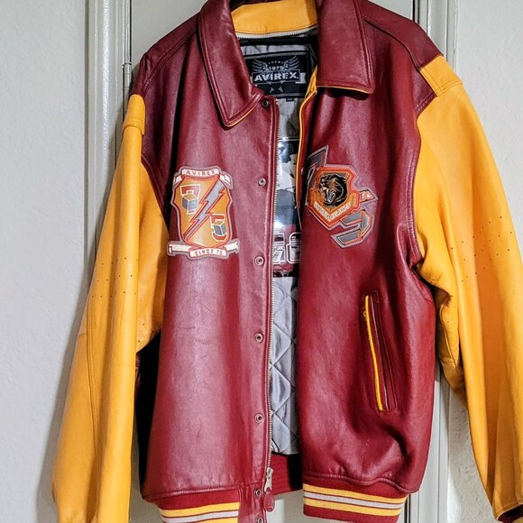 Vintage Avirex Leather Varsity Jacket – XXL